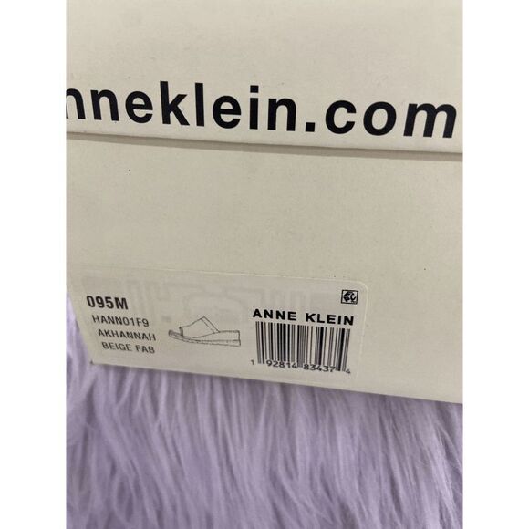 Anne Klein Women's Hannah Mule Sandals - cream with silver/gold thread 9.5M - Picture 5 of 6